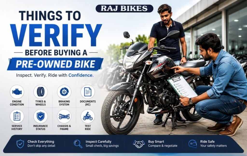 Pre-owned bike inspection checklist.